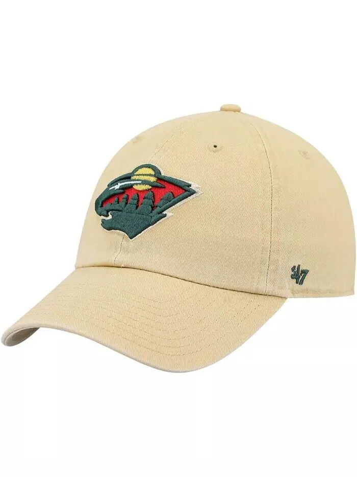 Мужская регулируемая шапка золотого цвета Minnesota Wild Clean Up '47 Brand — изображение 1 из 4