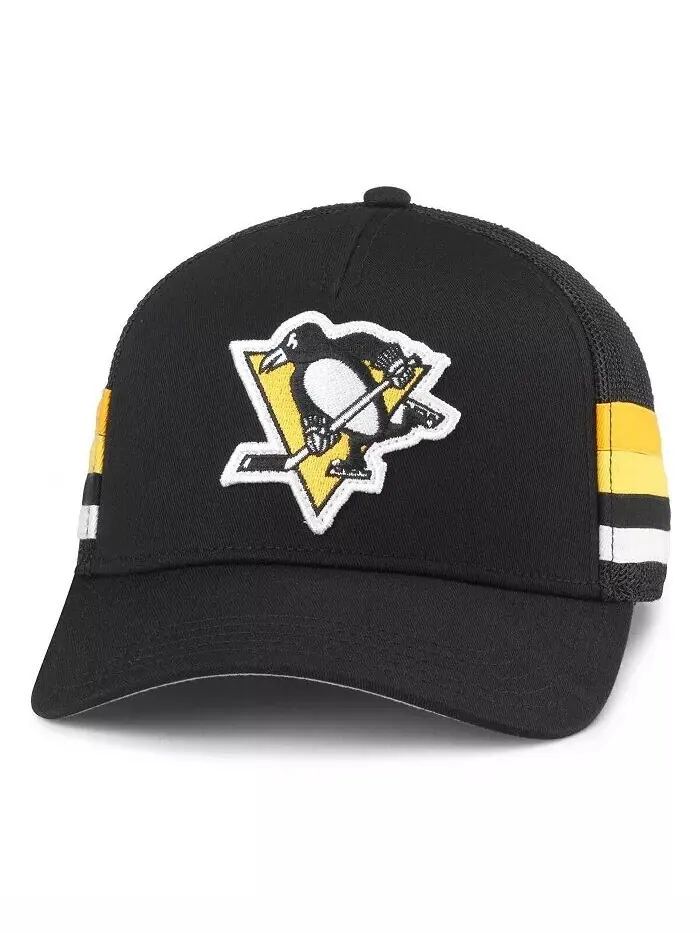Мужская черная регулируемая кепка Pittsburgh Penguins с полосками на ногах American Needle — черный