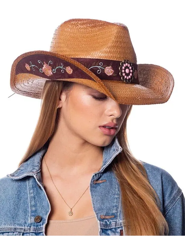 Ковбойская шляпа с цветочной окантовкой и заклепкой Epoch Hats Company — изображение 2 из 3, прозрачный