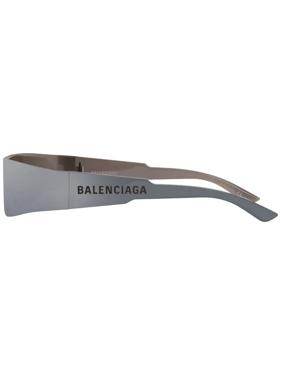 Солнцезащитные очки прямоугольные с зеркальными линзами BB0041S Balenciaga — изображение 4 из 10, серебристый