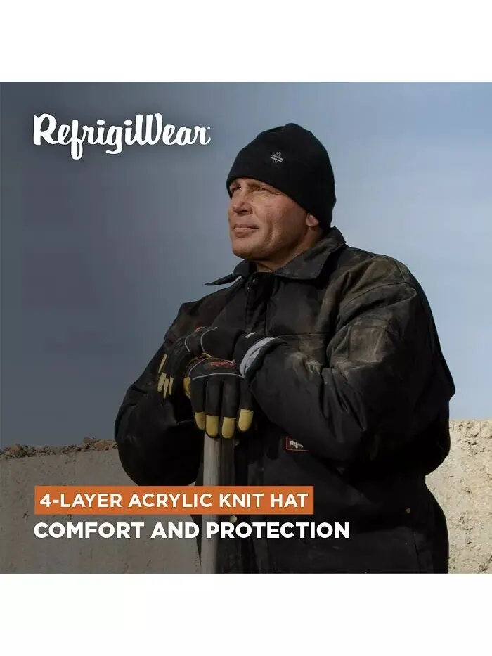 Мужская вязаная шапка-бини RefrigiWear — изображение 2 из 3, черный