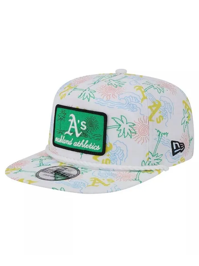 Мужская белая кепка Oakland Athletics Islander Golfer Snapback New Era — изображение 1 из 3, белый