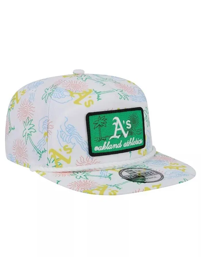 Мужская белая кепка Oakland Athletics Islander Golfer Snapback New Era — изображение 2 из 3, белый