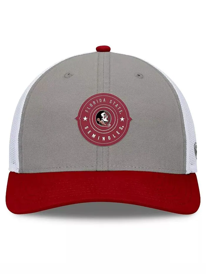 Мужская серо-гранатовая регулируемая шляпа Florida State Seminoles Rob Trucker Top of the World — изображение 3 из 4