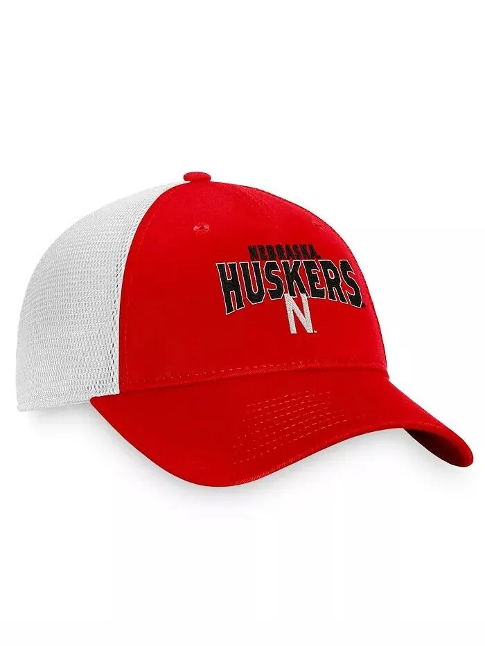 Мужская ало-белая кепка Nebraska Huskers Breakout Trucker Snapback Top Of The World — изображение 3 из 4, белый