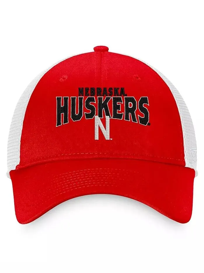 Мужская ало-белая кепка Nebraska Huskers Breakout Trucker Snapback Top Of The World — изображение 4 из 4, белый