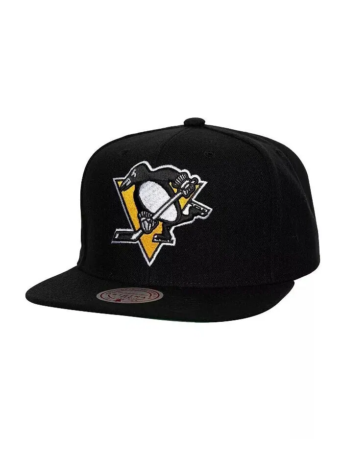 Мужская черная кепка Snapback Pittsburgh Penguins Core Top Spot Spot Mitchell & Ness — изображение 1 из 4, черный