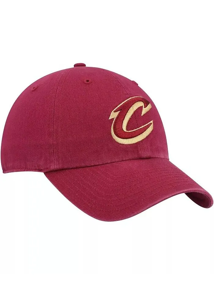 Мужская регулируемая кепка с логотипом команды Wine Cleveland Cavaliers '47 Brand — изображение 4 из 4, красный