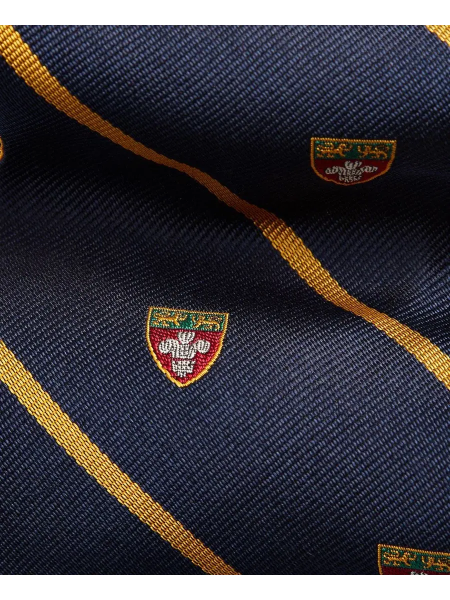 Мужской узкий шелковый галстук в полоску Polo Ralph Lauren — изображение 3 из 3, темно-синий