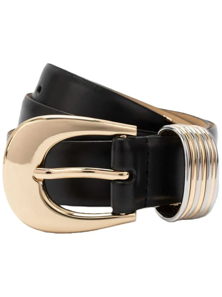 Ремень с пряжкой MICHAEL Kors Leather Black — изображение 1 из 5, черный
