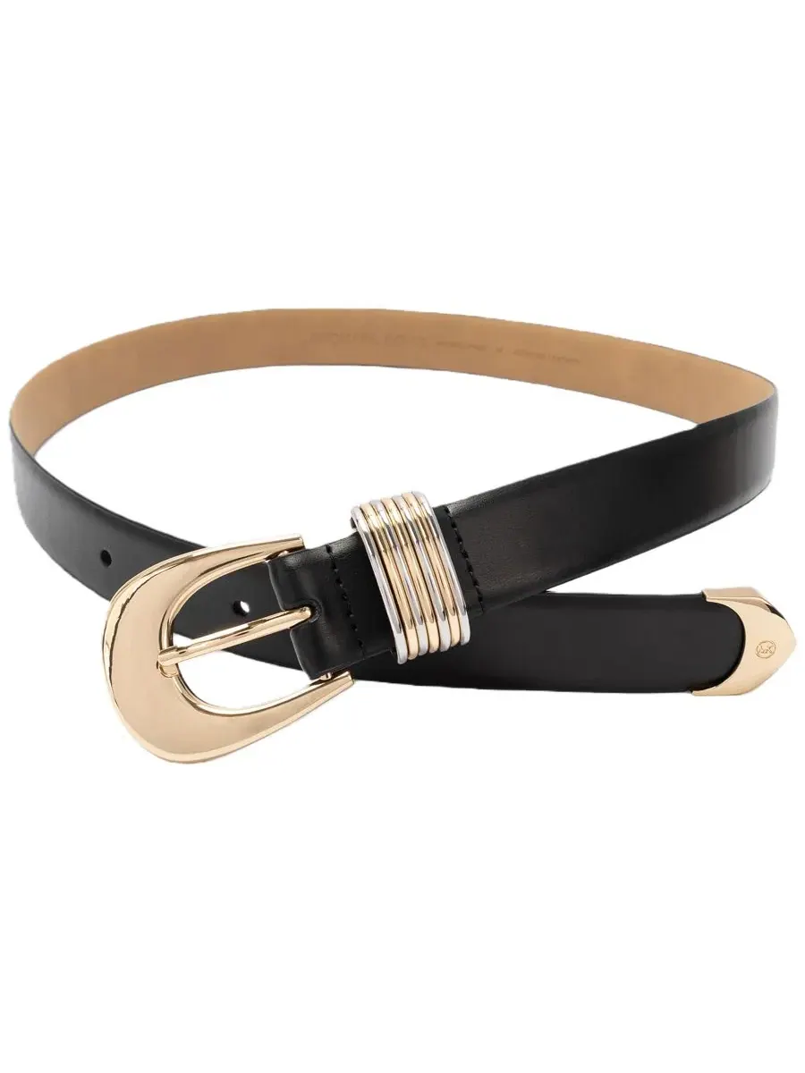 Ремень с пряжкой MICHAEL Kors Leather Black — изображение 2 из 5, черный