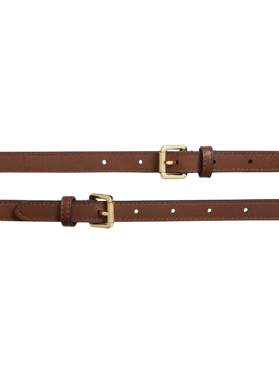 Ремень из кожи с цепочкой Lauren Ralph Lauren — изображение 2 из 3, бежевый