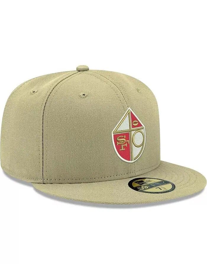 Мужская золотистая приталенная кепка San Francisco 49ers Omaha Throwback 59FIFTY New Era — изображение 3 из 4, золото