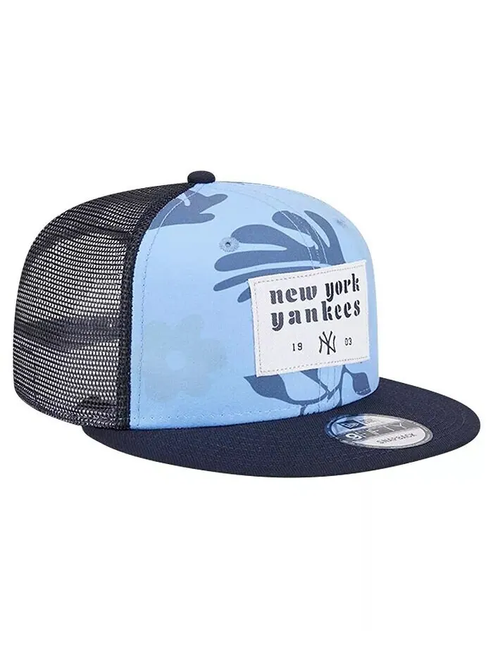 Мужская темно-синяя кепка Snapback New York Yankees Bikini Bottom Trucker 9FIFTY New Era — изображение 1 из 4, темно-синий