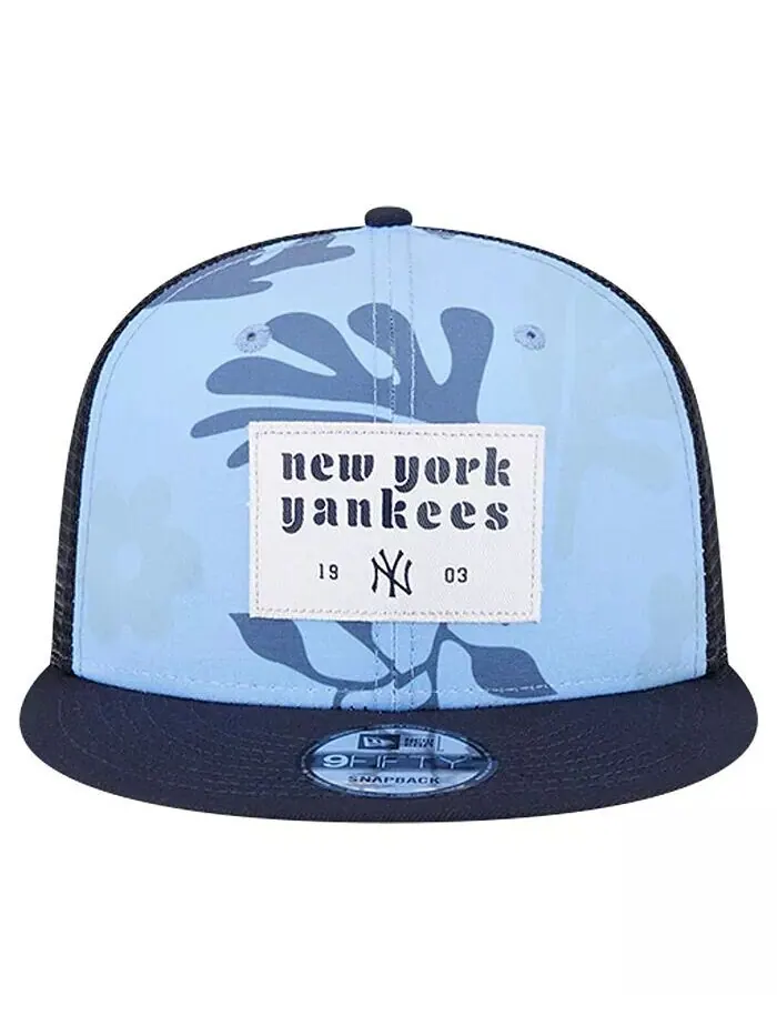 Мужская темно-синяя кепка Snapback New York Yankees Bikini Bottom Trucker 9FIFTY New Era — изображение 3 из 4, темно-синий