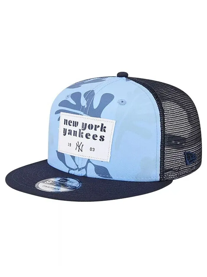Мужская темно-синяя кепка Snapback New York Yankees Bikini Bottom Trucker 9FIFTY New Era — изображение 4 из 4, темно-синий