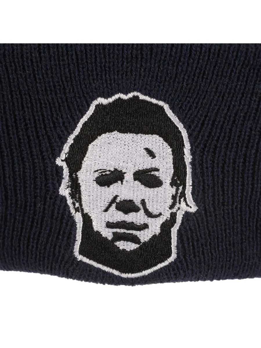 Мужская шапка-бини John Carpenter's Michael Myers темно-синего цвета с отворотом Halloween — изображение 6 из 6, синий
