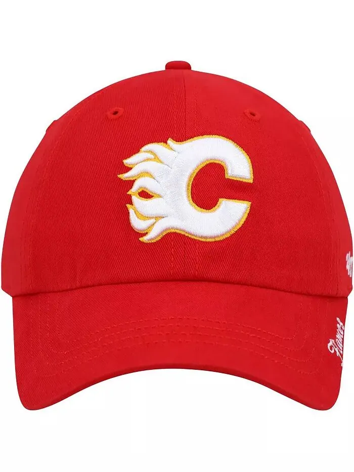 Женская красная шапка Calgary Flames Team Miata Clean Up Adjustable '47 Brand — изображение 3 из 4