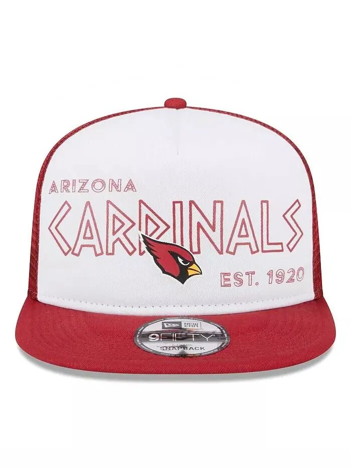Мужская белая кепка Cardinal Arizona Cardinals Banger 9FIFTY Trucker Snapback New Era — изображение 3 из 4, белый