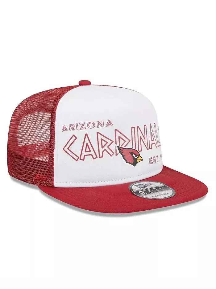 Мужская белая кепка Cardinal Arizona Cardinals Banger 9FIFTY Trucker Snapback New Era — изображение 4 из 4, белый
