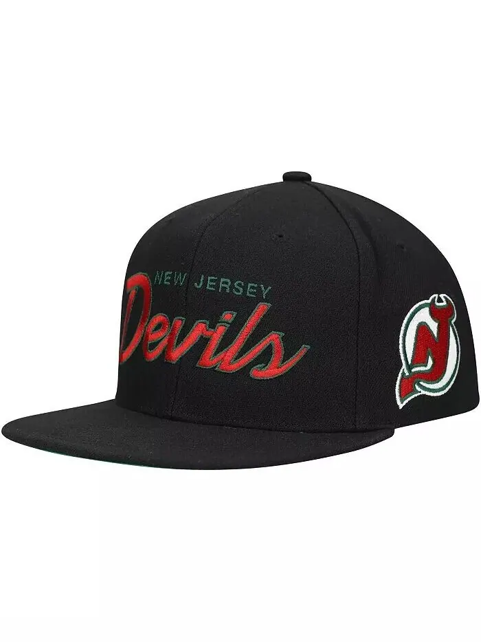 Черная мужская кепка Mitchell Ness New Jersey Devils Core Team Script 2.0 Snapback Mitchell & Ness — изображение 1 из 4