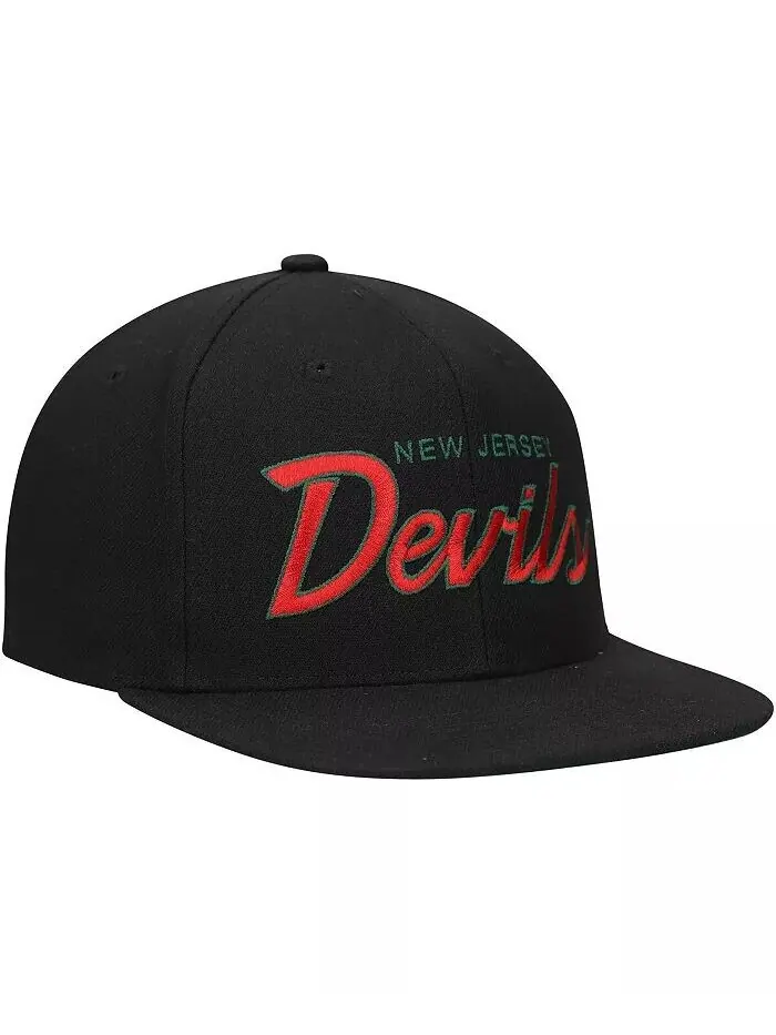 Черная мужская кепка Mitchell Ness New Jersey Devils Core Team Script 2.0 Snapback Mitchell & Ness — изображение 2 из 4