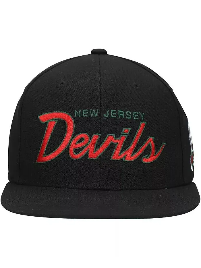 Черная мужская кепка Mitchell Ness New Jersey Devils Core Team Script 2.0 Snapback Mitchell & Ness — изображение 4 из 4