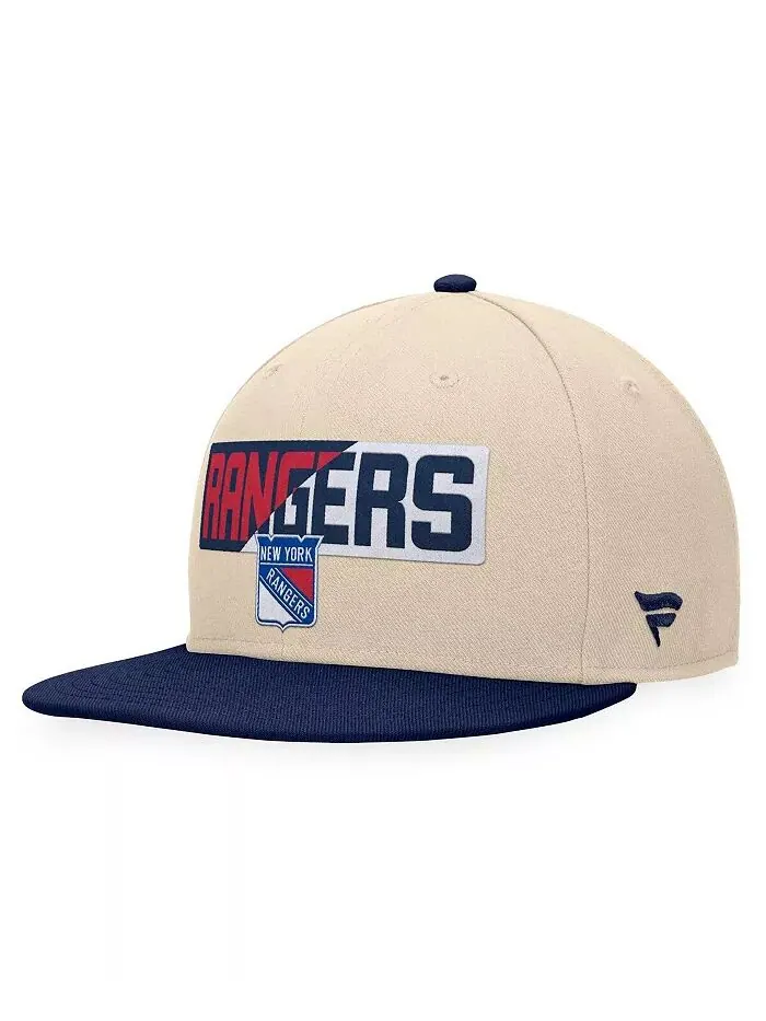 Мужская кремовая/темно-синяя бейсболка New York Rangers Goalaso Snapback Fanatics — изображение 1 из 4
