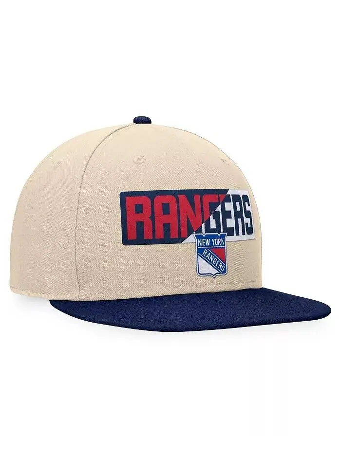 Мужская кремовая/темно-синяя кепка New York Rangers Goalaso Snapback Fanatics — изображение 3 из 4, кремовый темно-синий