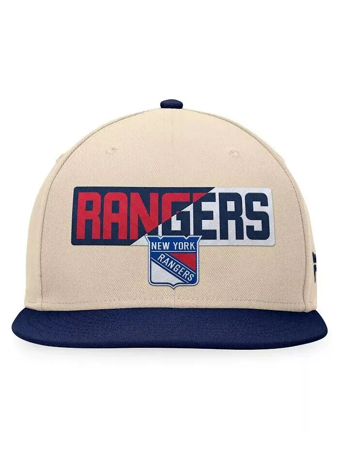 Мужская кремовая/темно-синяя кепка New York Rangers Goalaso Snapback Fanatics — изображение 4 из 4, кремовый темно-синий