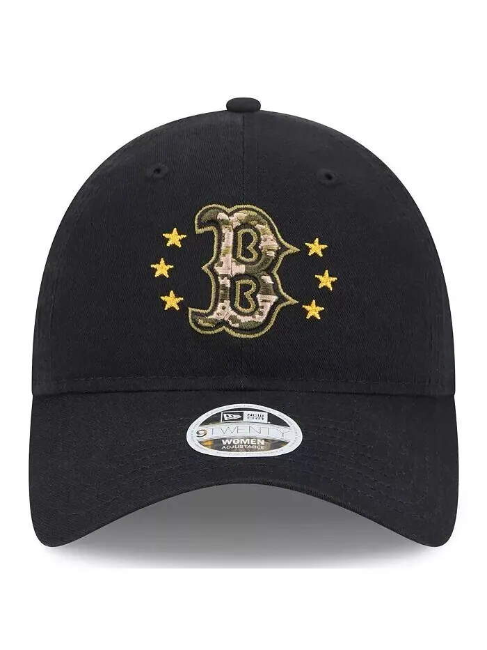 Женская черная регулируемая кепка Boston Red Sox ко Дню вооруженных сил 2024 9TWENTY New Era — изображение 2 из 4, черный