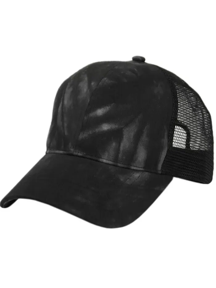 Женская шапка-сетка Ponycap с принтом тай-дай и эффектом небрежных пучков для хвоста Angela &