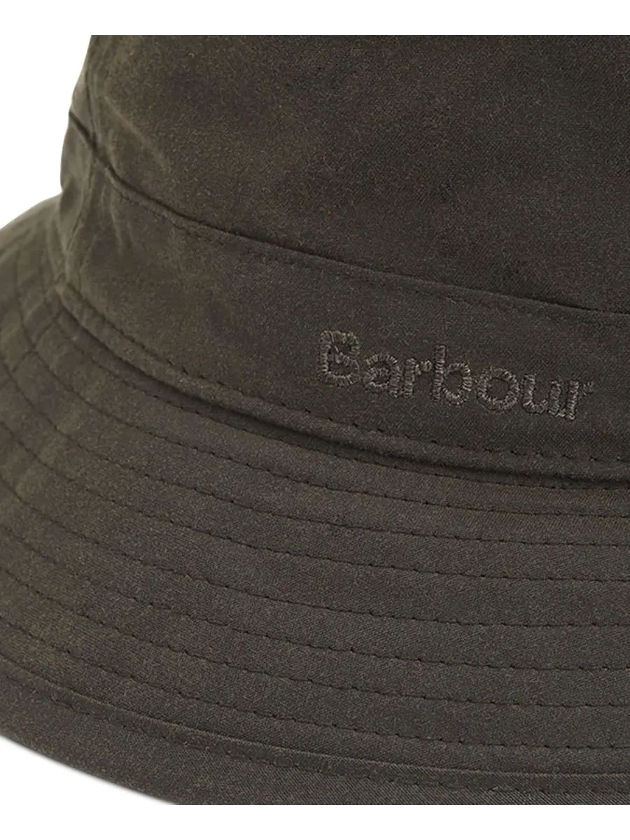 Мужская панама из вощеного хлопка Barbour — изображение 4 из 5, оливковый