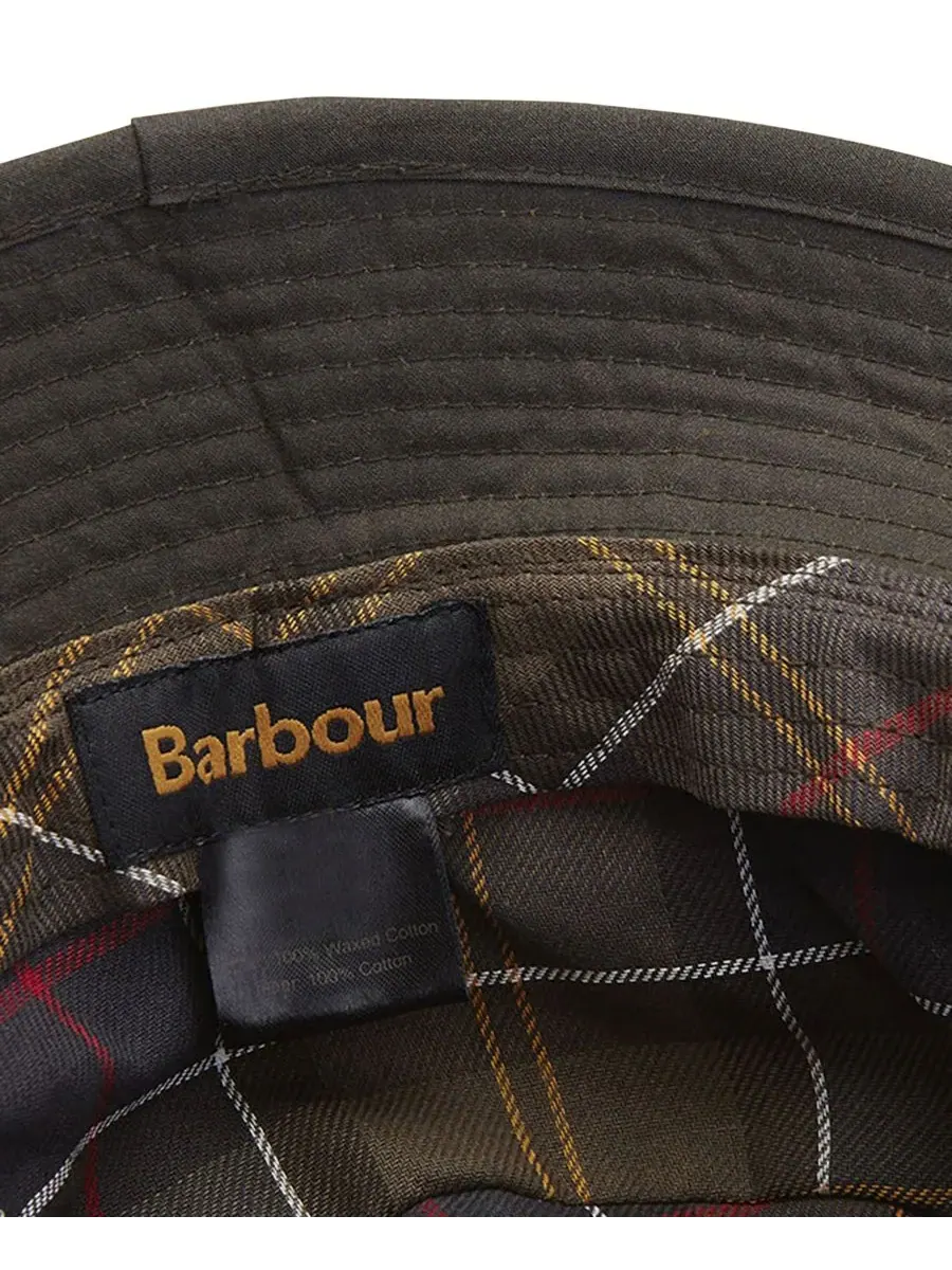 Мужская панама из вощеного хлопка Barbour — изображение 5 из 5, оливковый