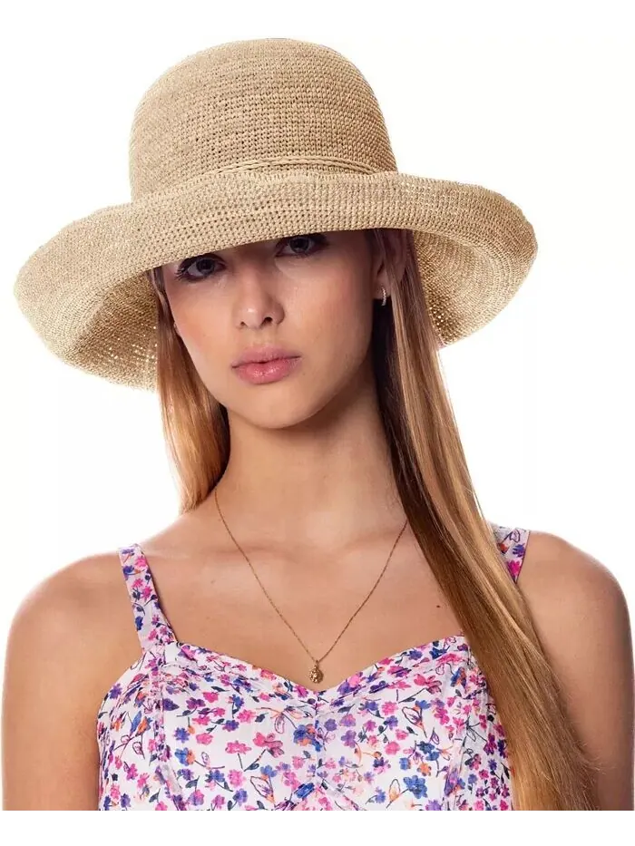 Анджела и Уильям Рафия Шляпа-клош с закатанными полями Epoch Hats Company — изображение 2 из 2, нудовый