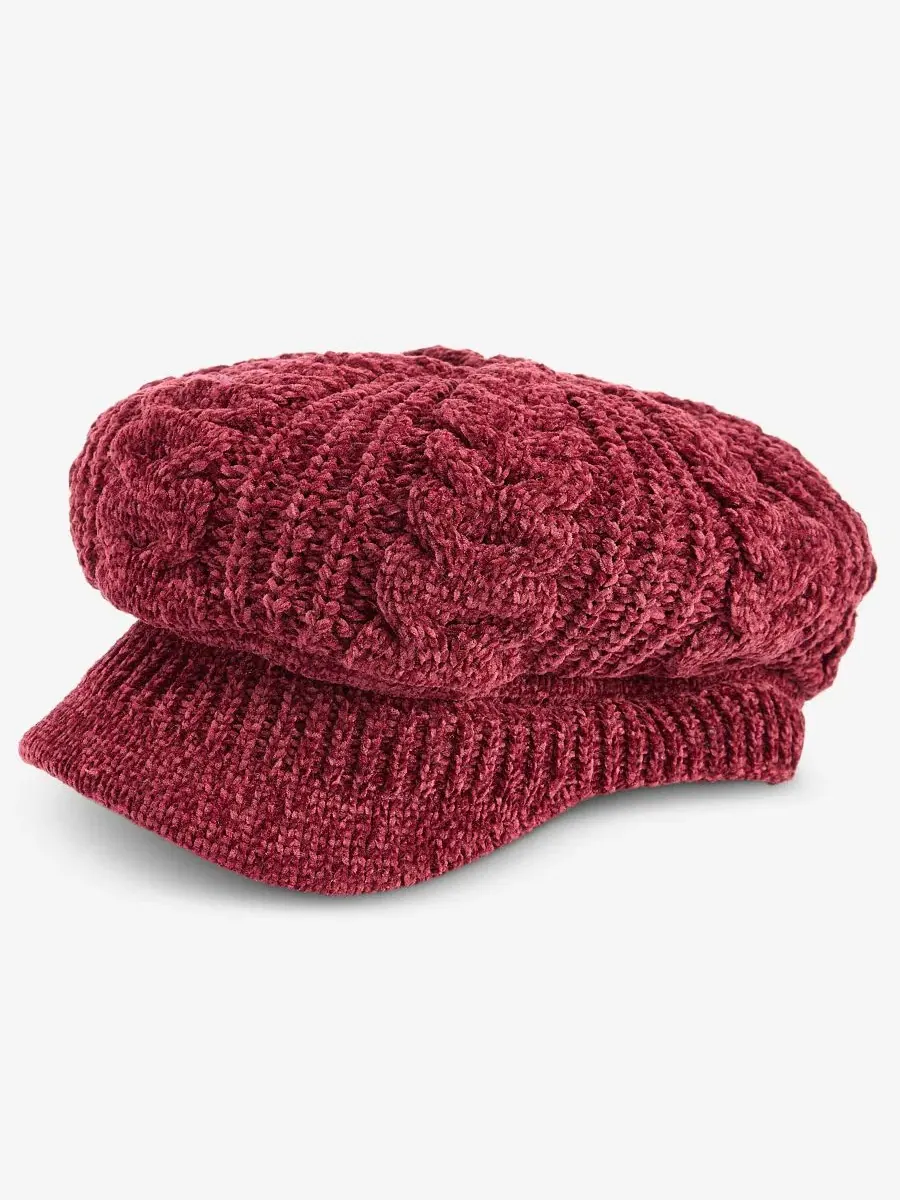 Шапка-бини из футера с косами и помпоном Style & Co — изображение 1 из 5, красный