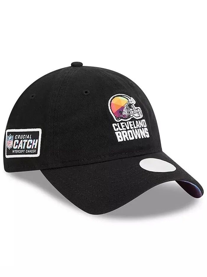 Женская черная регулируемая кепка Cleveland Browns 2023 NFL Crucial Catch 9TWENTY New Era