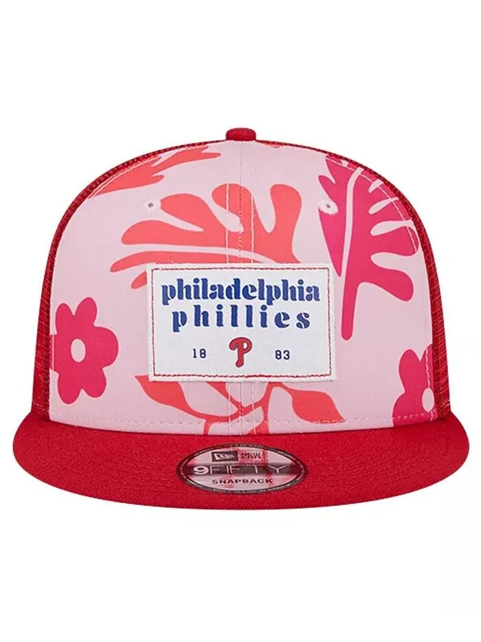Мужская красная шляпа Snapback Philadelphia Phillies Bikini Bottom Trucker 9FIFTY New Era — изображение 2 из 4, красный