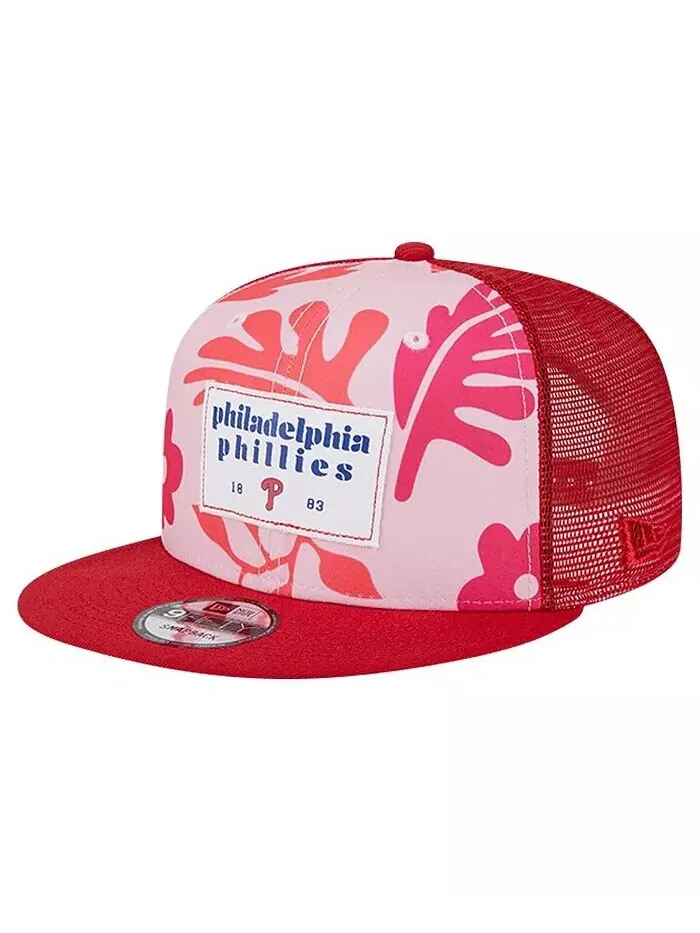 Мужская красная шляпа Snapback Philadelphia Phillies Bikini Bottom Trucker 9FIFTY New Era — изображение 4 из 4, красный
