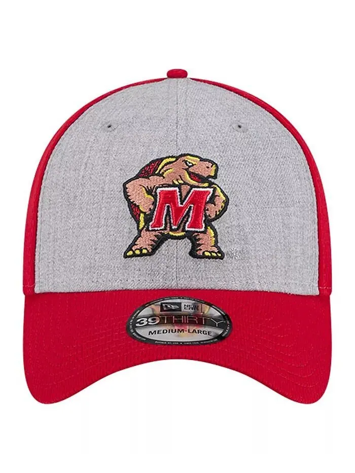 Мужская двухцветная гибкая шапка 39THIRTY с эффектом серо-красного цвета Maryland Terrapins — изображение 4 из 4