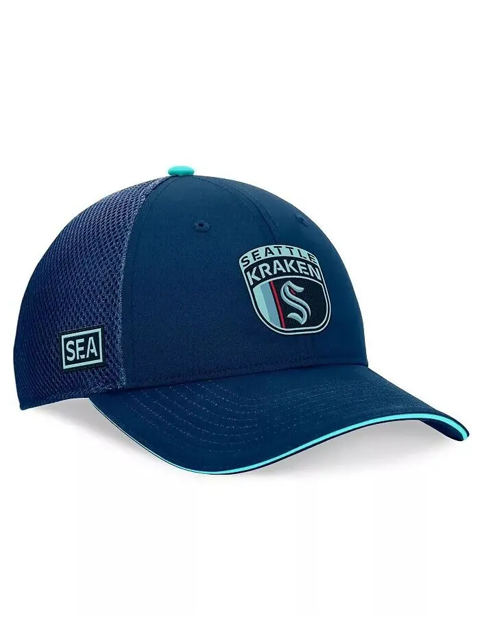 Мужская регулируемая кепка Deep Sea Blue Seattle Kraken 2024 NHL Draft on Stage Trucker Fanatics — изображение 1 из 4