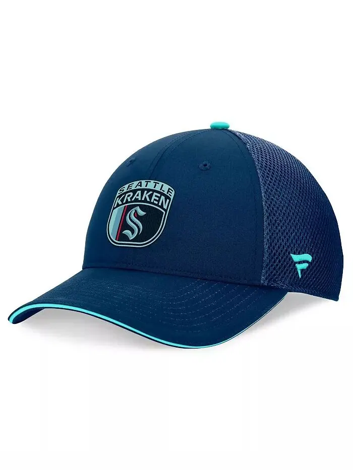 Мужская регулируемая кепка Deep Sea Blue Seattle Kraken 2024 NHL Draft on Stage Trucker Fanatics — изображение 4 из 4