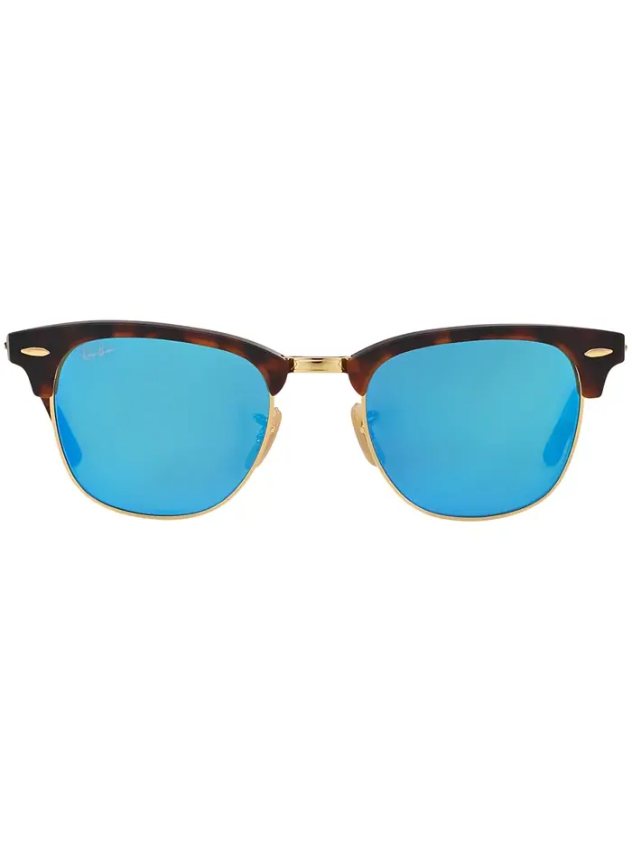 Унисекс солнцезащитные очки, RB3016 CLUBMASTER MINERAL FLASH LENSES Ray-Ban — изображение 2 из 7, синий