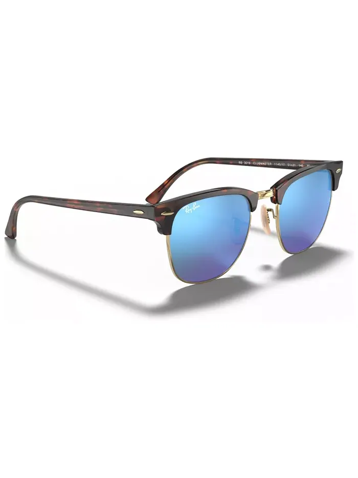 Унисекс солнцезащитные очки, RB3016 CLUBMASTER MINERAL FLASH LENSES Ray-Ban — изображение 3 из 7, синий