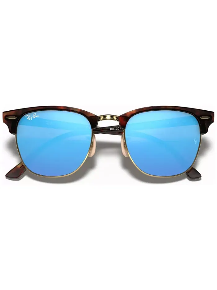 Унисекс солнцезащитные очки, RB3016 CLUBMASTER MINERAL FLASH LENSES Ray-Ban — изображение 5 из 7, синий