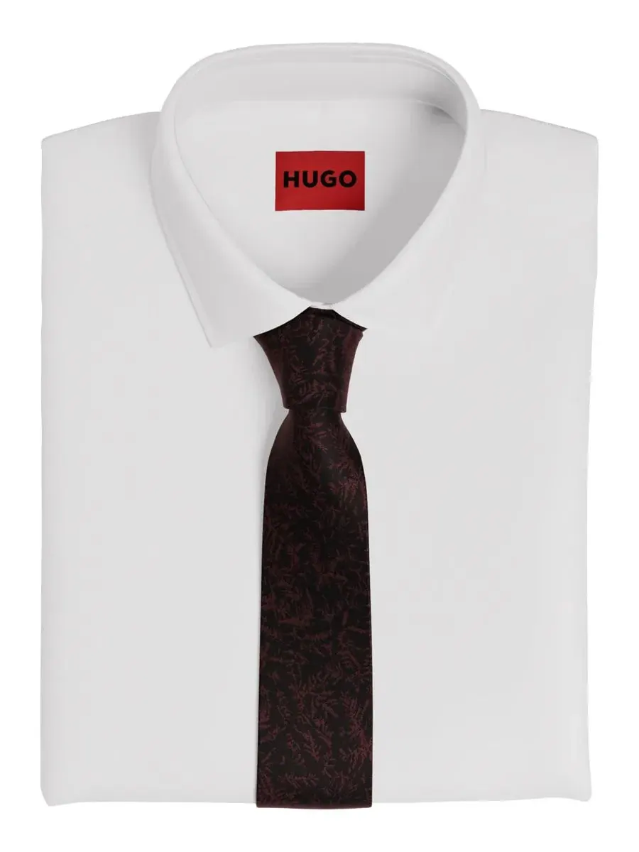 Мужской узкий галстук Hugo Boss Hugo Boss — изображение 3 из 3, коричневый