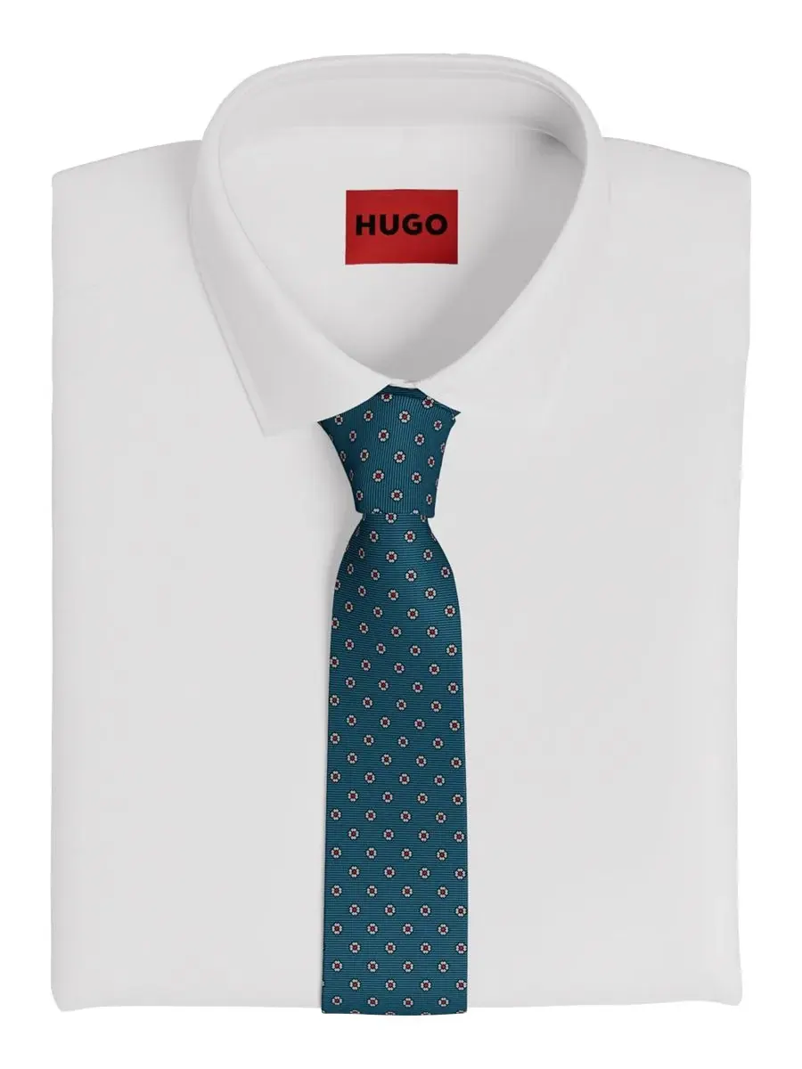 Мужской узкий галстук Hugo Boss Hugo Boss — изображение 3 из 3, синий