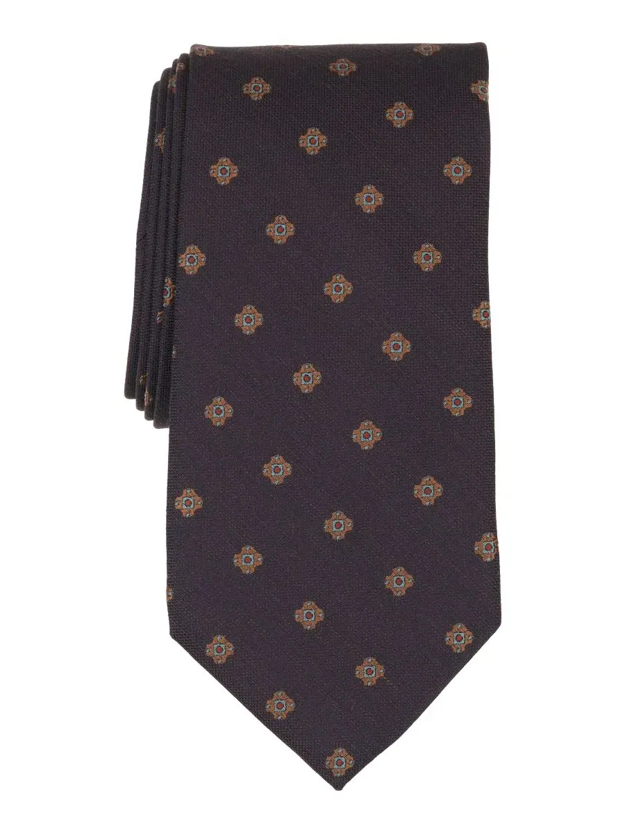 Галстук с узором Spaced Foulard Floral Brooks Brothers — изображение 1 из 3, коричневый