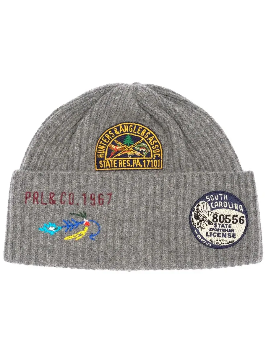 Шапка-бини с эмблемой Patch Fawn Gray Heather Polo Ralph Lauren — изображение 1 из 3, серый