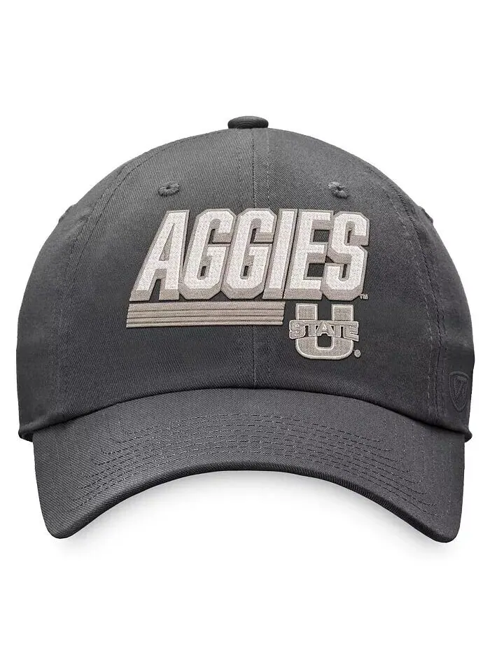 Мужская темно-серая регулируемая шляпа Utah State Aggies Slice Top Of The World — изображение 2 из 2, темно-серый